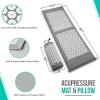 imageSivan Health and Fitness Acupressure Mat and Pillow Set  Grounding Mat for Stress Back ampamp Neck Pain  Acupuncture Point Massage Mat for Muscle Relaxation Sciatica ampamp Meditation  Includes Carry BagGrayWhite