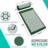 imageSivan Health and Fitness Acupressure Mat and Pillow Set  Grounding Mat for Stress Back ampamp Neck Pain  Acupuncture Point Massage Mat for Muscle Relaxation Sciatica ampamp Meditation  Includes Carry BagGreenWhite