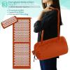 imageSivan Health and Fitness Acupressure Mat and Pillow Set  Grounding Mat for Stress Back ampamp Neck Pain  Acupuncture Point Massage Mat for Muscle Relaxation Sciatica ampamp Meditation  Includes Carry BagOrangeWhite