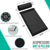 imageSivan Health and Fitness Acupressure Mat and Pillow Set  Grounding Mat for Stress Back ampamp Neck Pain  Acupuncture Point Massage Mat for Muscle Relaxation Sciatica ampamp Meditation  Includes Carry BagBlackBlack