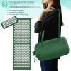 imageSivan Health and Fitness Acupressure Mat and Pillow Set  Grounding Mat for Stress Back ampamp Neck Pain  Acupuncture Point Massage Mat for Muscle Relaxation Sciatica ampamp Meditation  Includes Carry BagGreenWhite