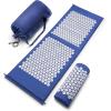 imageSivan Health and Fitness Acupressure Mat and Pillow Set  Grounding Mat for Stress Back ampamp Neck Pain  Acupuncture Point Massage Mat for Muscle Relaxation Sciatica ampamp Meditation  Includes Carry BagBlueWhite