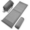 imageSivan Health and Fitness Acupressure Mat and Pillow Set  Grounding Mat for Stress Back ampamp Neck Pain  Acupuncture Point Massage Mat for Muscle Relaxation Sciatica ampamp Meditation  Includes Carry BagGrayGray