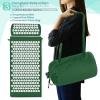 imageSivan Health and Fitness Acupressure Mat and Pillow Set  Grounding Mat for Stress Back ampamp Neck Pain  Acupuncture Point Massage Mat for Muscle Relaxation Sciatica ampamp Meditation  Includes Carry BagGreenWhite
