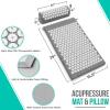 imageSivan Health and Fitness Acupressure Mat and Pillow Set  Grounding Mat for Stress Back ampamp Neck Pain  Acupuncture Point Massage Mat for Muscle Relaxation Sciatica ampamp Meditation  Includes Carry BagGrayWhite