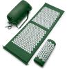 imageSivan Health and Fitness Acupressure Mat and Pillow Set  Grounding Mat for Stress Back ampamp Neck Pain  Acupuncture Point Massage Mat for Muscle Relaxation Sciatica ampamp Meditation  Includes Carry BagGreenWhite