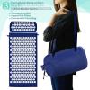 imageSivan Health and Fitness Acupressure Mat and Pillow Set  Grounding Mat for Stress Back ampamp Neck Pain  Acupuncture Point Massage Mat for Muscle Relaxation Sciatica ampamp Meditation  Includes Carry BagBlueWhite