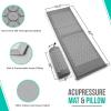 imageSivan Health and Fitness Acupressure Mat and Pillow Set  Grounding Mat for Stress Back ampamp Neck Pain  Acupuncture Point Massage Mat for Muscle Relaxation Sciatica ampamp Meditation  Includes Carry BagGrayGray