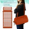imageSivan Health and Fitness Acupressure Mat and Pillow Set  Grounding Mat for Stress Back ampamp Neck Pain  Acupuncture Point Massage Mat for Muscle Relaxation Sciatica ampamp Meditation  Includes Carry BagOrangeWhite