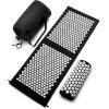 imageSivan Health and Fitness Acupressure Mat and Pillow Set  Grounding Mat for Stress Back ampamp Neck Pain  Acupuncture Point Massage Mat for Muscle Relaxation Sciatica ampamp Meditation  Includes Carry BagBlackWhite