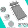 imageSivan Health and Fitness Acupressure Mat and Pillow Set  Grounding Mat for Stress Back ampamp Neck Pain  Acupuncture Point Massage Mat for Muscle Relaxation Sciatica ampamp Meditation  Includes Carry BagGrayGray