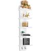 imageSorbus 5 Tier Wall Shelf Unit with Hooks Vertical Column Utility Shelving for Home Decor and Storage Organizer WallMounted Floating Shelves for Bathroom Storage Bedroom Living RoomWhite