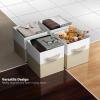 imageSorbus Foldable Storage Bins  6Pack Fabric Storage Cubes 11Inch Cube Organizer Bins for Closet Shelves and Cubby Storage  Collapsible Cloth Storage Baskets for Home OrganizationBeige