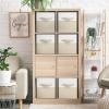 imageSorbus Foldable Storage Bins  6Pack Fabric Storage Cubes 11Inch Cube Organizer Bins for Closet Shelves and Cubby Storage  Collapsible Cloth Storage Baskets for Home OrganizationBeige