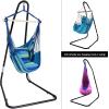imageSorbus Hanging Chair with Stand  Swing Hanging Hammock Chair with Stand  2 Soft Seat Cushions  Indoor Outdoor Patio Bedroom Balcony  330 Lb Capacity Hardware Kit Included