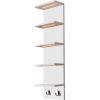 imageSorbus LED Light Display Shelf  Vertical 5 Tier Wall Shelf Unit with 2 Hooks Column Utility Shelving for Home Decor WallMounted Floating Shelves for Bathroom Bedroom Vanity Figurine DisplayWhite