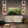 imageSorbus LED Light Display Shelf  Vertical 5 Tier Wall Shelf Unit with 2 Hooks Column Utility Shelving for Home Decor WallMounted Floating Shelves for Bathroom Bedroom Vanity Figurine DisplayWhite