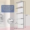 imageSorbus LED Light Display Shelf  Vertical 5 Tier Wall Shelf Unit with 2 Hooks Column Utility Shelving for Home Decor WallMounted Floating Shelves for Bathroom Bedroom Vanity Figurine DisplayWhite