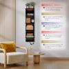 imageSorbus LED Light Display Shelf  Vertical 5 Tier Wall Shelf Unit with 2 Hooks Column Utility Shelving for Home Decor WallMounted Floating Shelves for Bathroom Bedroom Vanity Figurine DisplayBlack