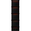 imageSorbus LED Light Display Shelf  Vertical 5 Tier Wall Shelf Unit with 2 Hooks Column Utility Shelving for Home Decor WallMounted Floating Shelves for Bathroom Bedroom Vanity Figurine DisplayBlack