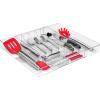 imageSorbus Silverware Organizer  Expandable Kitchen Drawer Organizer Non Slip Adjustable Utensil Organizer Cutlery Tray for Forks Knives Spoons  Multipurpose Flatware and Kitchen Storage SolutionClear