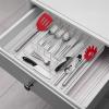 imageSorbus Silverware Organizer  Expandable Kitchen Drawer Organizer Non Slip Adjustable Utensil Organizer Cutlery Tray for Forks Knives Spoons  Multipurpose Flatware and Kitchen Storage SolutionClear