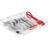 imageSorbus Silverware Organizer  Expandable Kitchen Drawer Organizer Non Slip Adjustable Utensil Organizer Cutlery Tray for Forks Knives Spoons  Multipurpose Flatware and Kitchen Storage SolutionClear