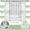 imageSorbus Silverware Organizer  Expandable Kitchen Drawer Organizer Non Slip Adjustable Utensil Organizer Cutlery Tray for Forks Knives Spoons  Multipurpose Flatware and Kitchen Storage SolutionClear