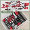 imageSorbus Silverware Organizer  Expandable Kitchen Drawer Organizer Non Slip Adjustable Utensil Organizer Cutlery Tray for Forks Knives Spoons  Multipurpose Flatware and Kitchen Storage SolutionBlack
