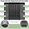 imageSorbus Silverware Organizer  Expandable Kitchen Drawer Organizer Non Slip Adjustable Utensil Organizer Cutlery Tray for Forks Knives Spoons  Multipurpose Flatware and Kitchen Storage SolutionBlack