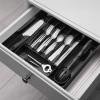 imageSorbus Silverware Organizer  Expandable Kitchen Drawer Organizer Non Slip Adjustable Utensil Organizer Cutlery Tray for Forks Knives Spoons  Multipurpose Flatware and Kitchen Storage SolutionBlack