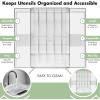 imageSorbus Silverware Organizer  Expandable Kitchen Drawer Organizer Non Slip Adjustable Utensil Organizer Cutlery Tray for Forks Knives Spoons  Multipurpose Flatware and Kitchen Storage SolutionClear