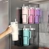 imageSorbus Stanley Cup Organizer  3Cup Holder for Cabinet Fridge or Wall  Magnetic or Screw Mount  Stanley Storage Organizer for 20oz 30oz 40oz Cups Tumblers and Water Bottles Black 1PackBlack