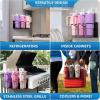 imageSorbus Stanley Cup Organizer  3Cup Holder for Cabinet Fridge or Wall  Magnetic or Screw Mount  Stanley Storage Organizer for 20oz 30oz 40oz Cups Tumblers and Water Bottles Black 1PackBlack