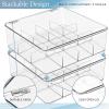 imageSorbus Tea Bag Organizer Stackable Tea Bag Storage Organizer with 12 Compartments and Hinged Lid Plastic Tea Bag Holder for Kitchen Organizers2 Pack
