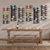 imageSorbus Wall Mount Wine Rack Holds 27 Bottles  Wine Rack Wall Mounted for Wine Bottles Liquor Champagne Black Metal Wine Bottle Holder for Home Bar Wine Kitchen Storage2 Pack