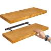 imageSorbus Wood Floating Shelves for Wall  16 Solid Wood Wall Shelves for Bathroom Decor Books Bedroom ampamp Living Room  Set of 2 Walnut Wall Mounted Kitchen Shelves  Durable Solid PineMaple Wood