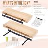 imageSorbus Wood Floating Shelves for Wall  16 Solid Wood Wall Shelves for Bathroom Decor Books Bedroom ampamp Living Room  Set of 2 Walnut Wall Mounted Kitchen Shelves  Durable Solid PineNatural