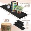 imageSorbus Wood Floating Shelves for Wall  16 Solid Wood Wall Shelves for Bathroom Decor Books Bedroom ampamp Living Room  Set of 2 Walnut Wall Mounted Kitchen Shelves  Durable Solid PineBlack