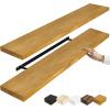 imageSorbus Wood Floating Shelves for Wall  16 Solid Wood Wall Shelves for Bathroom Decor Books Bedroom ampamp Living Room  Set of 2 Walnut Wall Mounted Kitchen Shelves  Durable Solid PineMaple Wood