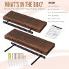 imageSorbus Wood Floating Shelves for Wall  16 Solid Wood Wall Shelves for Bathroom Decor Books Bedroom ampamp Living Room  Set of 2 Walnut Wall Mounted Kitchen Shelves  Durable Solid PineWalnut