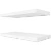 imageSorbus Wood Floating Shelves for Wall  16 Solid Wood Wall Shelves for Bathroom Decor Books Bedroom ampamp Living Room  Set of 2 Walnut Wall Mounted Kitchen Shelves  Durable Solid PineWhite