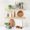 imageSorbus Wood Floating Shelves for Wall  16 Solid Wood Wall Shelves for Bathroom Decor Books Bedroom ampamp Living Room  Set of 2 Walnut Wall Mounted Kitchen Shelves  Durable Solid PineNatural