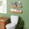 imageSorbus Wood Floating Shelves for Wall  16 Solid Wood Wall Shelves for Bathroom Decor Books Bedroom ampamp Living Room  Set of 2 Walnut Wall Mounted Kitchen Shelves  Durable Solid PineMaple Wood