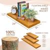 imageSorbus Wood Floating Shelves for Wall  16 Solid Wood Wall Shelves for Bathroom Decor Books Bedroom ampamp Living Room  Set of 2 Walnut Wall Mounted Kitchen Shelves  Durable Solid PineMaple Wood