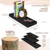 imageSorbus Wood Floating Shelves for Wall  16 Solid Wood Wall Shelves for Bathroom Decor Books Bedroom ampamp Living Room  Set of 2 Walnut Wall Mounted Kitchen Shelves  Durable Solid PineBlack