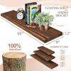 imageSorbus Wood Floating Shelves for Wall  16 Solid Wood Wall Shelves for Bathroom Decor Books Bedroom ampamp Living Room  Set of 2 Walnut Wall Mounted Kitchen Shelves  Durable Solid PineWalnut