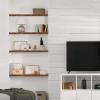 imageSorbus Wood Floating Shelves for Wall  16 Solid Wood Wall Shelves for Bathroom Decor Books Bedroom ampamp Living Room  Set of 2 Walnut Wall Mounted Kitchen Shelves  Durable Solid PineWalnut