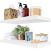 imageSorbus Wood Floating Shelves for Wall  16 Solid Wood Wall Shelves for Bathroom Decor Books Bedroom ampamp Living Room  Set of 2 Walnut Wall Mounted Kitchen Shelves  Durable Solid PineWhite