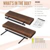 imageSorbus Wood Floating Shelves for Wall  16 Solid Wood Wall Shelves for Bathroom Decor Books Bedroom ampamp Living Room  Set of 2 Walnut Wall Mounted Kitchen Shelves  Durable Solid PineWalnut